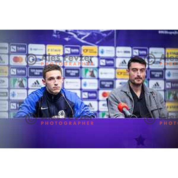 Tamar Svetlin at the press conference after Prva liga Telemach football match between Maribor and Celje in Ljudski vrt, Maribor, Slovenia on May 7, 2025. Photo: Jure Banfi