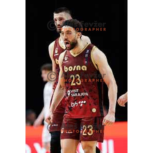 in action during second match of the Final of ABA 2 League 2024/25 basketball match between Iliriija and Bosna Visit Sarajevo in Hala Tivoli, Ljubljana, Slovenia on May 7, 2025. Photo: Filip Barbalic