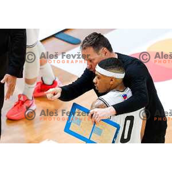 Luka Bassin, assistant coach of Ilirija during The Final of ABA 2 League 2024/2025 basketball match between Ilirija (SLO) and Bosna Visit Sarajevo (BiH) in Tivoli Hall, Ljubljana, Slovenia on May 7, 2025