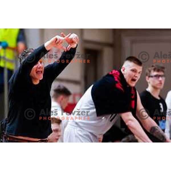 Luka Bassin, assistant coach of Ilirija during The Final of ABA 2 League 2024/2025 basketball match between Ilirija (SLO) and Bosna Visit Sarajevo (BiH) in Tivoli Hall, Ljubljana, Slovenia on May 7, 2025