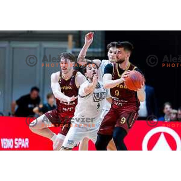 during The Final of ABA 2 League basketball match between Ilirija (SLO) and Bosna Visit Sarajevo (BiH) in Tivoli Hall, Ljubljana, Slovenia on May 7, 2025