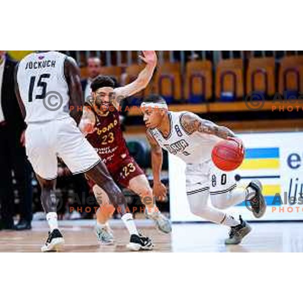 Vincent Lamont Golson Jr. of Ilirija in action during The Final of ABA 2 League basketball match between Ilirija (SLO) and Bosna Visit Sarajevo (BiH) in Tivoli Hall, Ljubljana, Slovenia on May 7, 2025