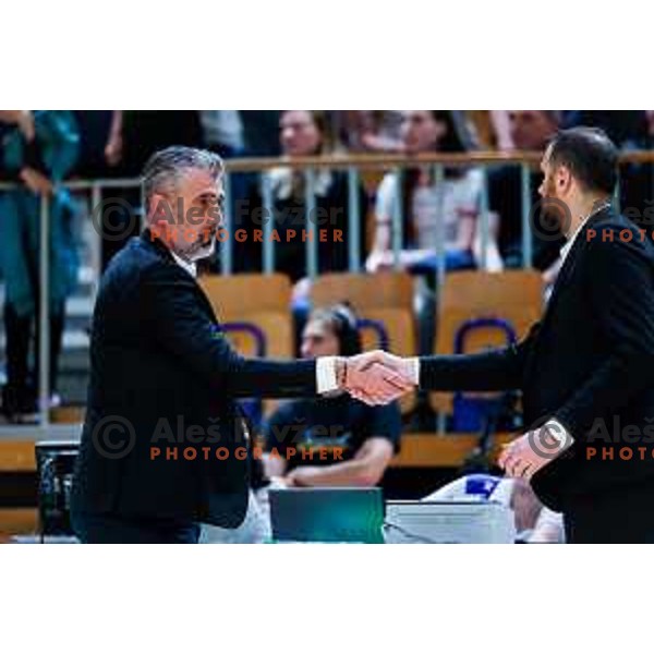 Stipe Modric, head coach of Ilirija during The Final of ABA 2 League 2024/2025 basketball match between Ilirija (SLO) and Bosna Visit Sarajevo (BiH) in Tivoli Hall, Ljubljana, Slovenia on May 7, 2025