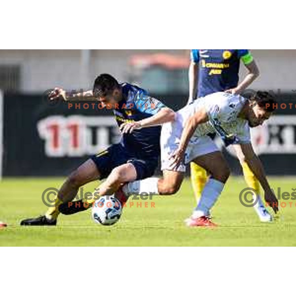 Svit Seslar in action during Prva liga Telemach football match between Celje and Koper in Stadion z’dezele, Celje, Slovenia on May 10, 2025. Photo: Jure Banfi