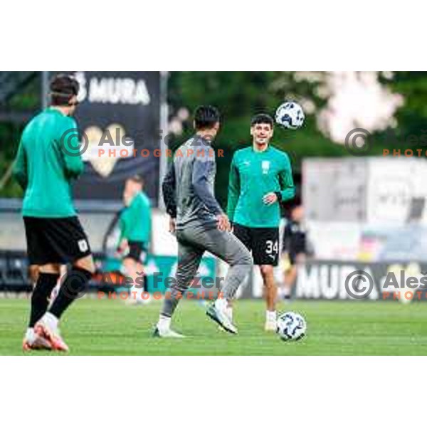 in action during Prva liga Telemach 2024/2025 football match between Mura and Olimpija in Murska Sobota, Slovenia on May 10, 2025