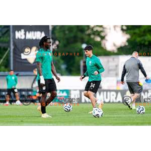 in action during Prva liga Telemach 2024/2025 football match between Mura and Olimpija in Murska Sobota, Slovenia on May 10, 2025