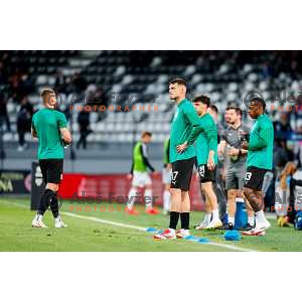 in action during Prva liga Telemach 2024/2025 football match between Mura and Olimpija in Murska Sobota, Slovenia on May 10, 2025