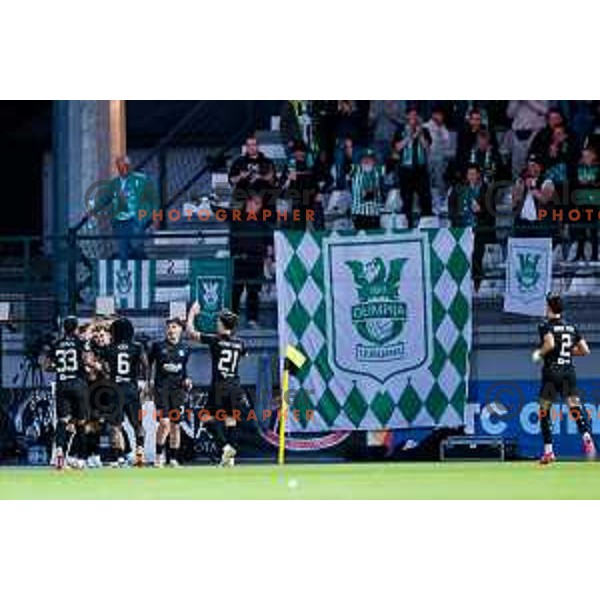 in action during Prva liga Telemach 2024/2025 football match between Mura and Olimpija in Murska Sobota, Slovenia on May 10, 2025