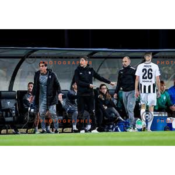 in action during Prva liga Telemach 2024/2025 football match between Mura and Olimpija in Murska Sobota, Slovenia on May 10, 2025