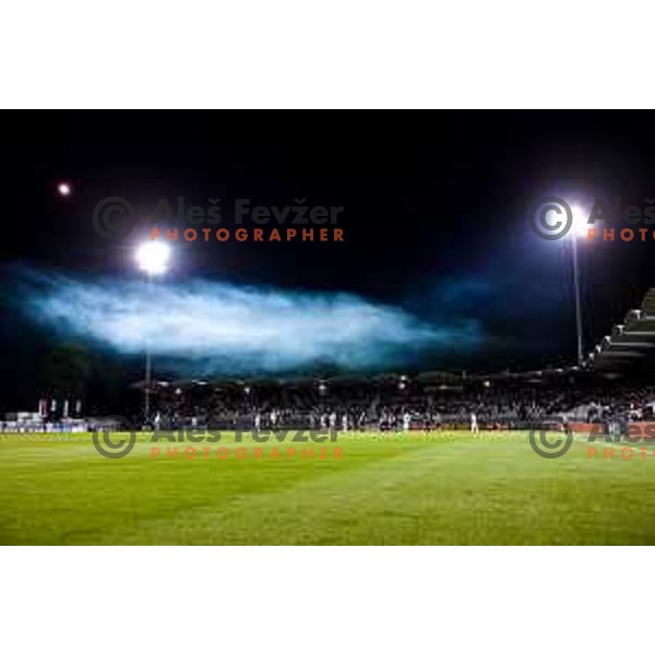 in action during Prva liga Telemach 2024/2025 football match between Mura and Olimpija in Murska Sobota, Slovenia on May 10, 2025