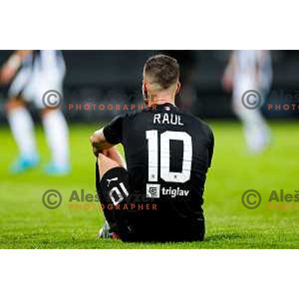 in action during Prva liga Telemach 2024/2025 football match between Mura and Olimpija in Murska Sobota, Slovenia on May 10, 2025