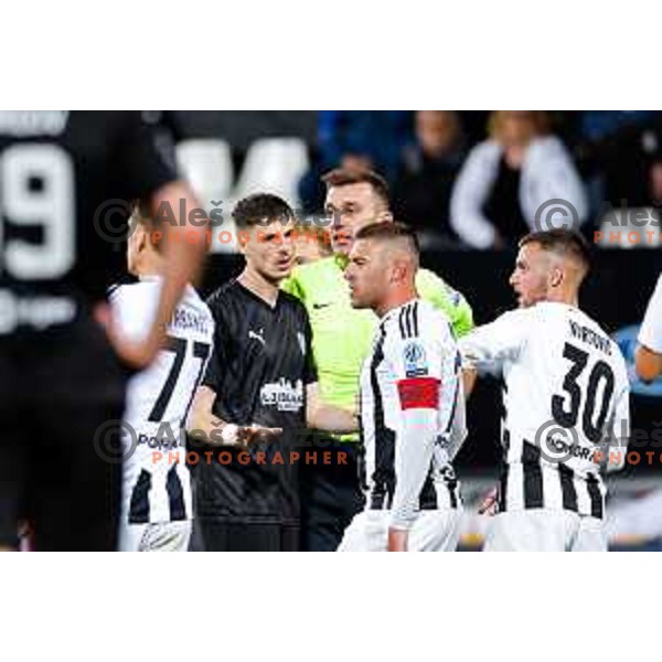 in action during Prva liga Telemach 2024/2025 football match between Mura and Olimpija in Murska Sobota, Slovenia on May 10, 2025