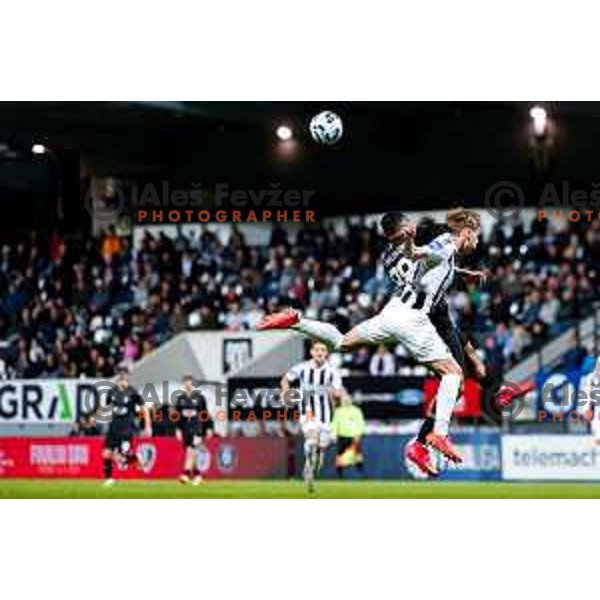 in action during Prva liga Telemach 2024/2025 football match between Mura and Olimpija in Murska Sobota, Slovenia on May 10, 2025