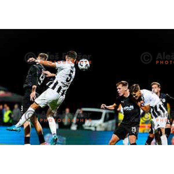 in action during Prva liga Telemach 2024/2025 football match between Mura and Olimpija in Murska Sobota, Slovenia on May 10, 2025