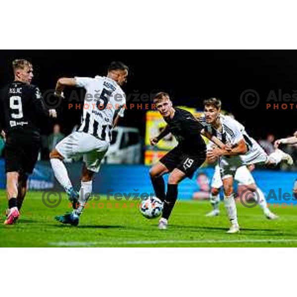 in action during Prva liga Telemach 2024/2025 football match between Mura and Olimpija in Murska Sobota, Slovenia on May 10, 2025