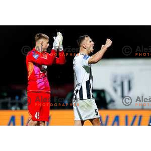 in action during Prva liga Telemach 2024/2025 football match between Mura and Olimpija in Murska Sobota, Slovenia on May 10, 2025