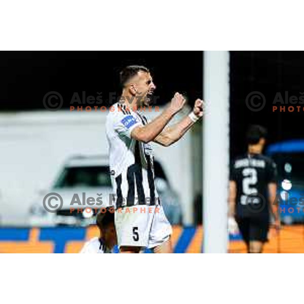 in action during Prva liga Telemach 2024/2025 football match between Mura and Olimpija in Murska Sobota, Slovenia on May 10, 2025