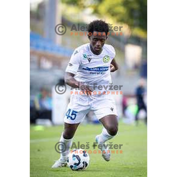 Isaac Matondo in action during Prva liga Telemach football match between Celje and Koper in Stadion z’dezele, Celje, Slovenia on May 10, 2025. Photo: Jure Banfi