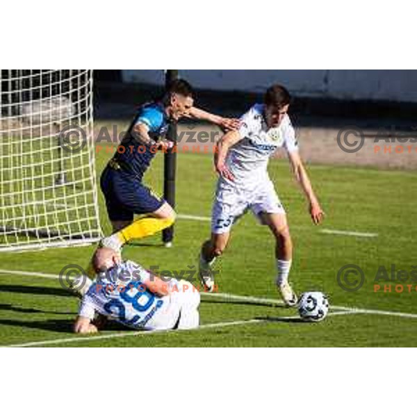 Mario Kvesic vs Sandro Jovanovic in action during Prva liga Telemach football match between Celje and Koper in Stadion z’dezele, Celje, Slovenia on May 10, 2025. Photo: Jure Banfi