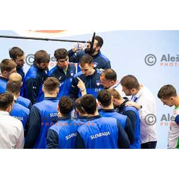 during Euro Men 2026 Qualifiers handball match between Slovenia and Estonia in Golovec Hall, Celje, Slovenia on May 11, 2025