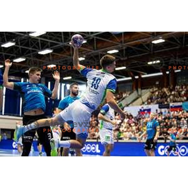 Tadej Kljun during Euro Men 2026 Qualifiers handball match between Slovenia and Estonia in Golovec Hall, Celje, Slovenia on May 11, 2025