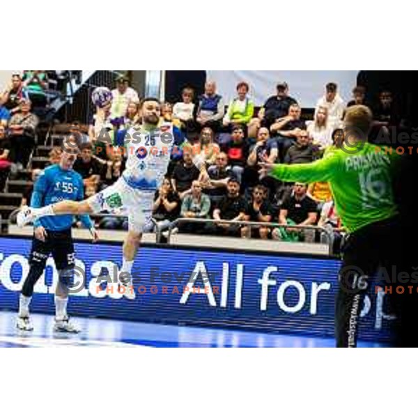 Uros Knavs during Euro Men 2026 Qualifiers handball match between Slovenia and Estonia in Golovec Hall, Celje, Slovenia on May 11, 2025