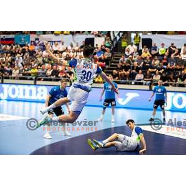 Tim Cokan during Euro Men 2026 Qualifiers handball match between Slovenia and Estonia in Golovec Hall, Celje, Slovenia on May 11, 2025