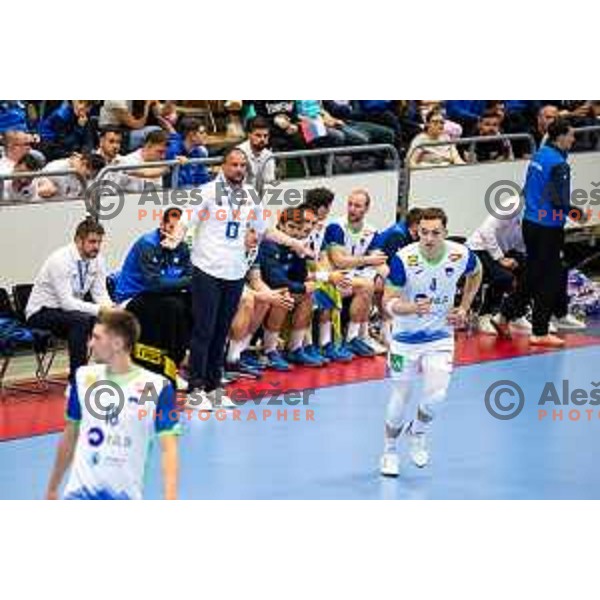 during Euro Men 2026 Qualifiers handball match between Slovenia and Estonia in Golovec Hall, Celje, Slovenia on May 11, 2025
