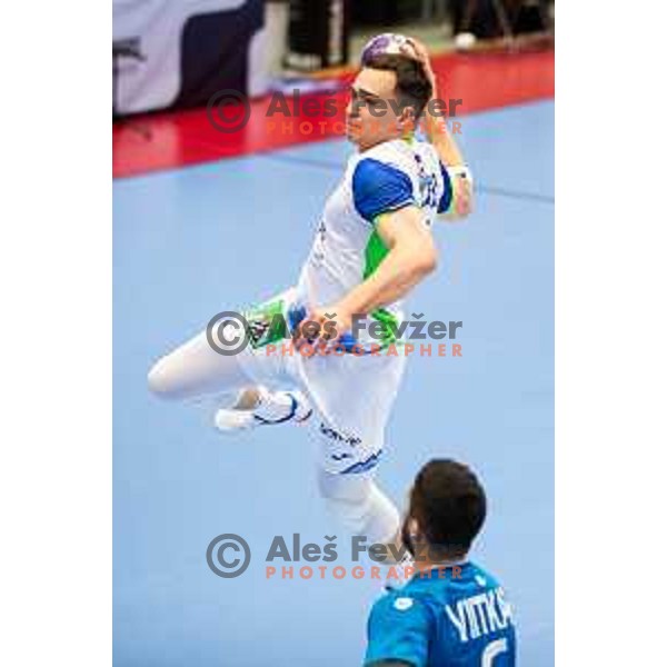 Uros Milicevic during Euro Men 2026 Qualifiers handball match between Slovenia and Estonia in Golovec Hall, Celje, Slovenia on May 11, 2025