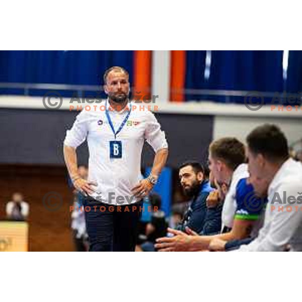 Uros Zorman during Euro Men 2026 Qualifiers handball match between Slovenia and Estonia in Golovec Hall, Celje, Slovenia on May 11, 2025