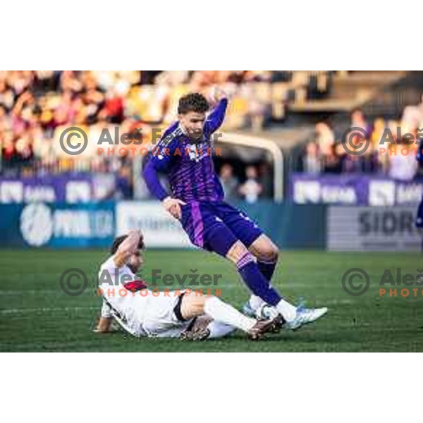 Omar Rekik in action during Prva liga Telemach football match between Maribor and Primorje in Ljudski vrt, Maribor, Slovenia on May 11, 2025. Photo: Jure Banfi