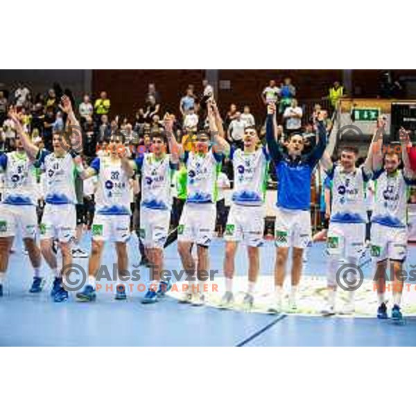 during Euro Men 2026 Qualifiers handball match between Slovenia and Estonia in Golovec Hall, Celje, Slovenia on May 11, 2025