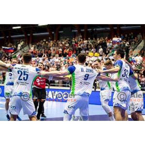 during Euro Men 2026 Qualifiers handball match between Slovenia and Estonia in Golovec Hall, Celje, Slovenia on May 11, 2025