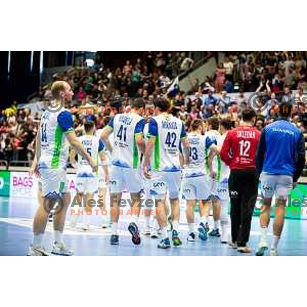 during Euro Men 2026 Qualifiers handball match between Slovenia and Estonia in Golovec Hall, Celje, Slovenia on May 11, 2025