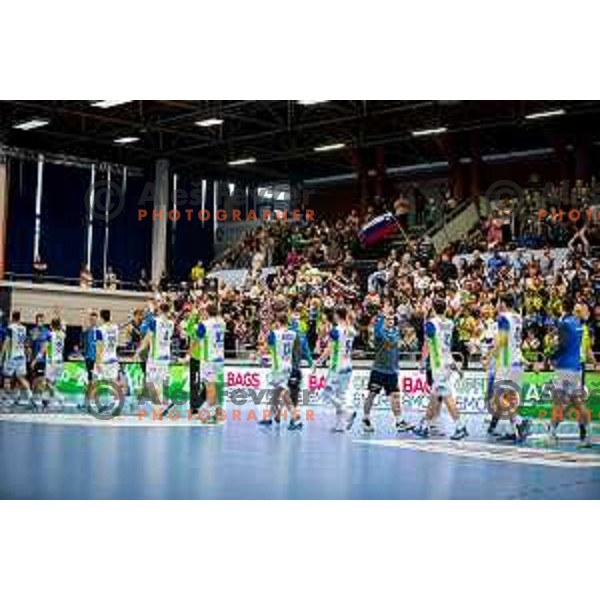 during Euro Men 2026 Qualifiers handball match between Slovenia and Estonia in Golovec Hall, Celje, Slovenia on May 11, 2025