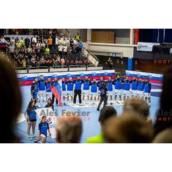during Euro Men 2026 Qualifiers handball match between Slovenia and Estonia in Golovec Hall, Celje, Slovenia on May 11, 2025