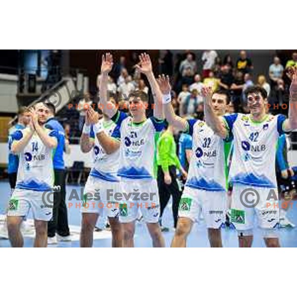 during Euro Men 2026 Qualifiers handball match between Slovenia and Estonia in Golovec Hall, Celje, Slovenia on May 11, 2025