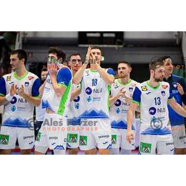 during Euro Men 2026 Qualifiers handball match between Slovenia and Estonia in Golovec Hall, Celje, Slovenia on May 11, 2025