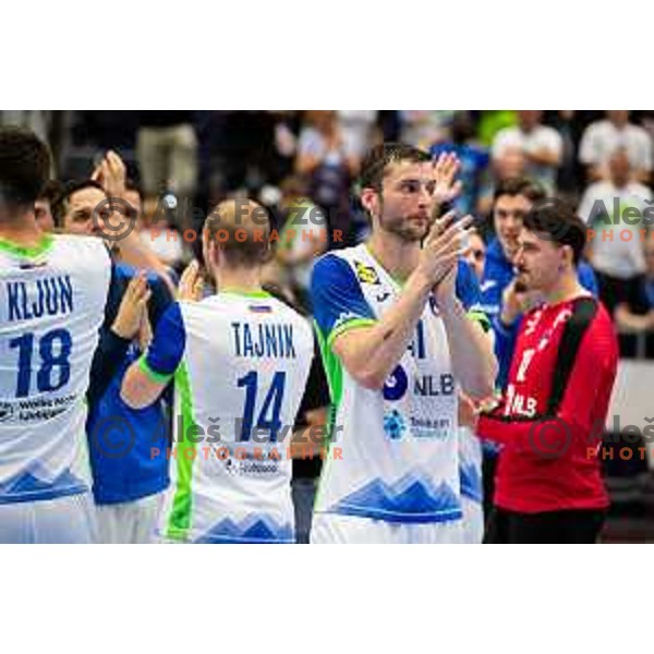 Matic Groselj during Euro Men 2026 Qualifiers handball match between Slovenia and Estonia in Golovec Hall, Celje, Slovenia on May 11, 2025