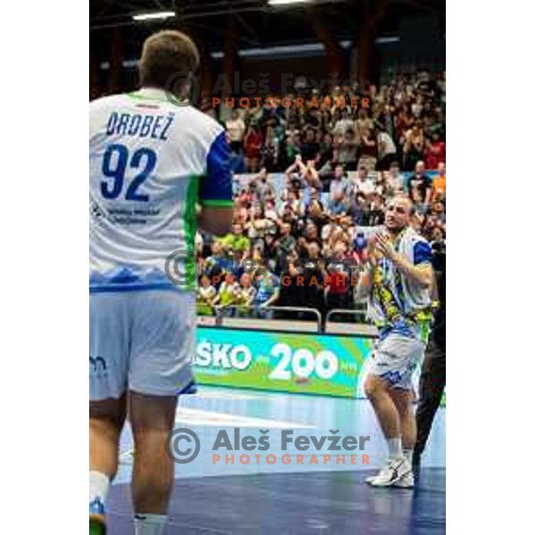 during Euro Men 2026 Qualifiers handball match between Slovenia and Estonia in Golovec Hall, Celje, Slovenia on May 11, 2025