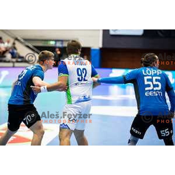 Jernej Drobez during Euro Men 2026 Qualifiers handball match between Slovenia and Estonia in Golovec Hall, Celje, Slovenia on May 11, 2025
