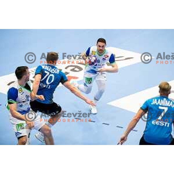 Mitja Janc during Euro Men 2026 Qualifiers handball match between Slovenia and Estonia in Golovec Hall, Celje, Slovenia on May 11, 2025