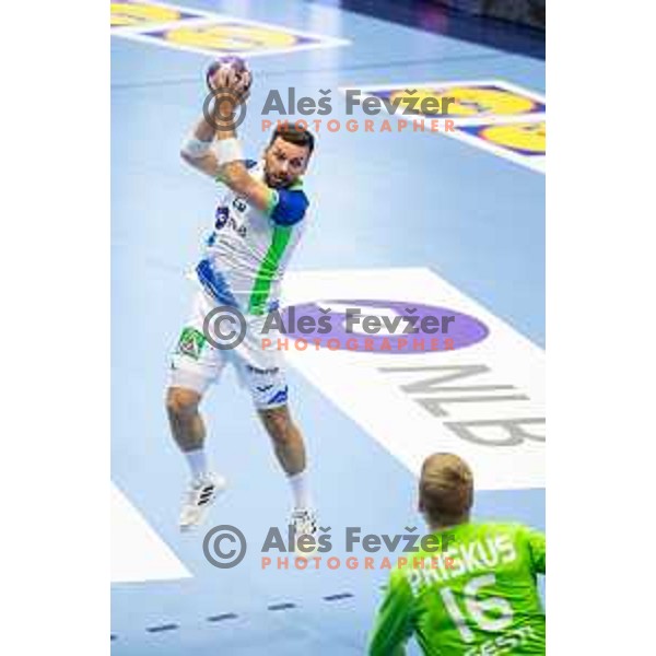 Uros Knavs during Euro Men 2026 Qualifiers handball match between Slovenia and Estonia in Golovec Hall, Celje, Slovenia on May 11, 2025