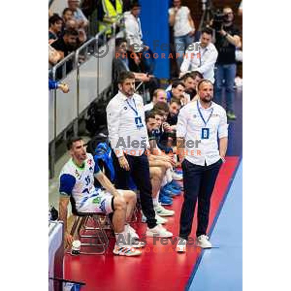 during Euro Men 2026 Qualifiers handball match between Slovenia and Estonia in Golovec Hall, Celje, Slovenia on May 11, 2025
