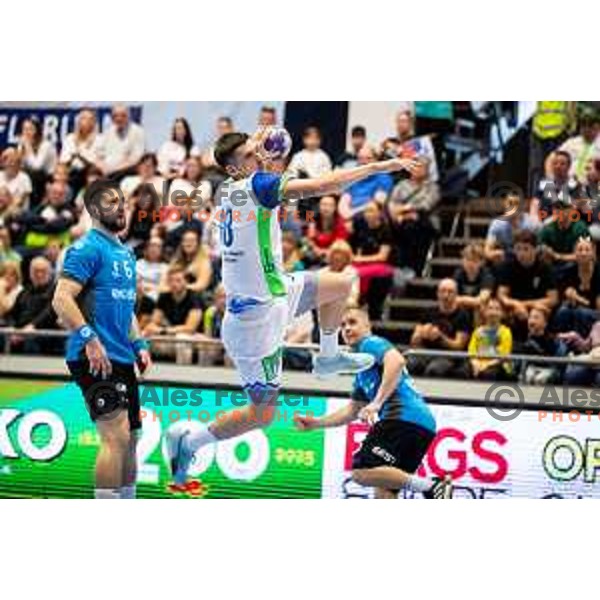 Tadej Kljun during Euro Men 2026 Qualifiers handball match between Slovenia and Estonia in Golovec Hall, Celje, Slovenia on May 11, 2025