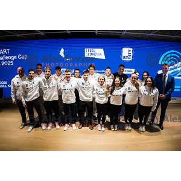 Team Slovenia during press conference of Slovenian Gymnastic federation prior to 19. FIG Art World Challange Cup in Koper, Slovenia on May 13, 2025, Ljubljana, Slovenia Photo: Grega Valancic