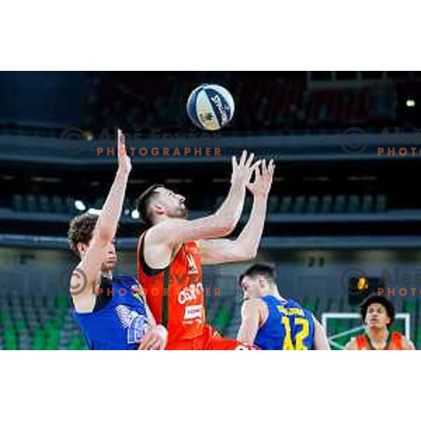 In action during second game of the quarter-final of OTP Bank League 2024/2025 basketball match between Cedevita Olimpija and Sencur GGD in Ljubljana, Slovenia on May 13, 2025