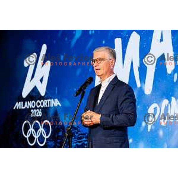 Franjo Bobinac during presentation of Slovenia Olympic Committee 268 days before Milano-Cortina 2026 Winter Olympic Games in Ljubljana, Slovenia on May 14, 2025
