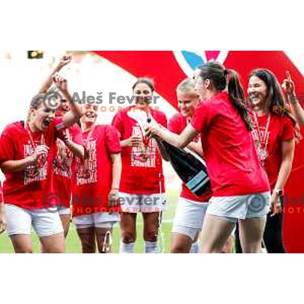 in action during The Final of Pivovarna Union Women’s Slovenian Cup football match between Mura Nona and Ljubljana in SRC Stozice, Ljubljana, Slovenia on May 14, 2025