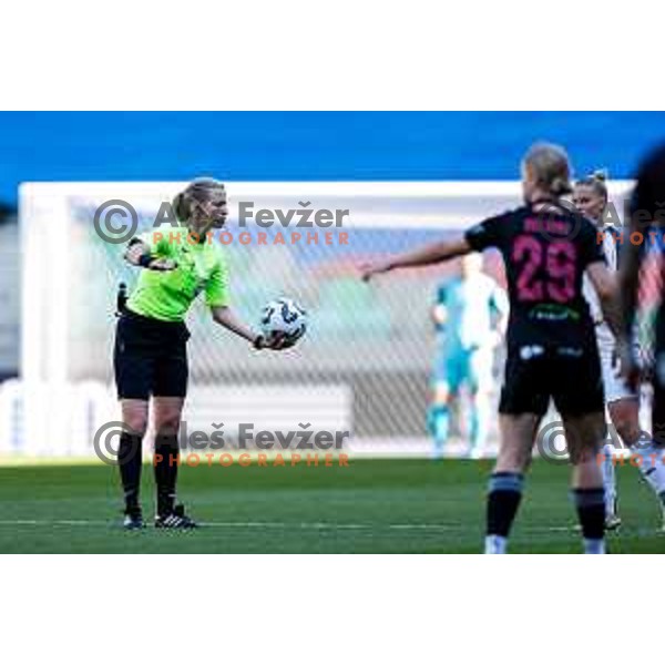 Referee Aleksandra Cesen during The Final of Pivovarna Union Women’s Slovenian Cup football match between Mura Nona and Ljubljana in SRC Stozice, Ljubljana, Slovenia on May 14, 2025